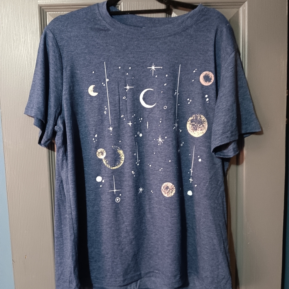 Blue Celestial Moon Graphic Tee